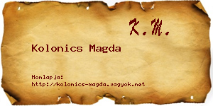 Kolonics Magda névjegykártya